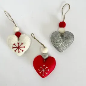 Christmas Felt Heart Decoration