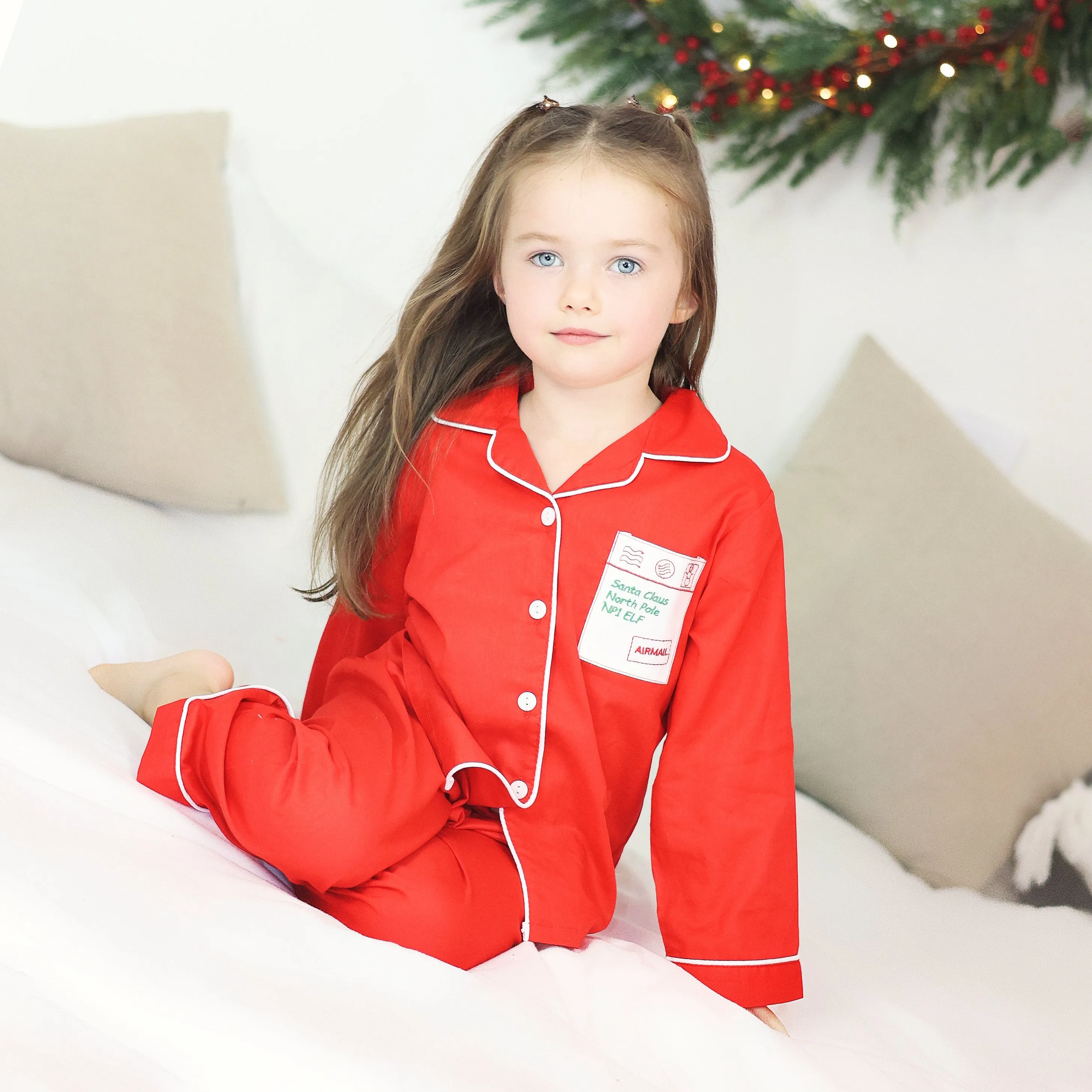 Christmas Letter To Santa Embroidered Pocket Personalised Pyjamas