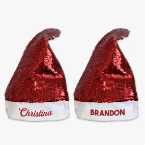 Christmas Personalized Sequin Santa Hat