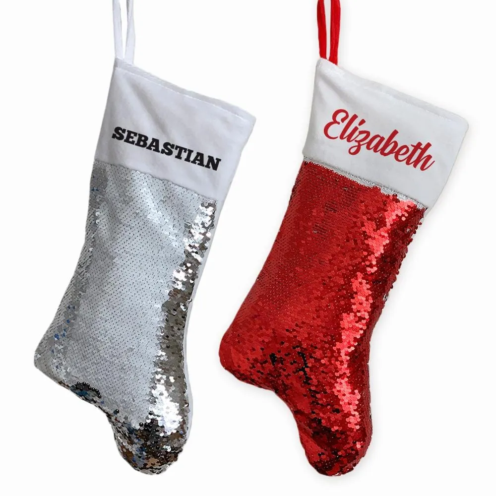 Christmas Personalized Sequin Stocking