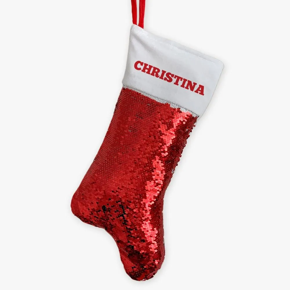 Christmas Personalized Sequin Stocking