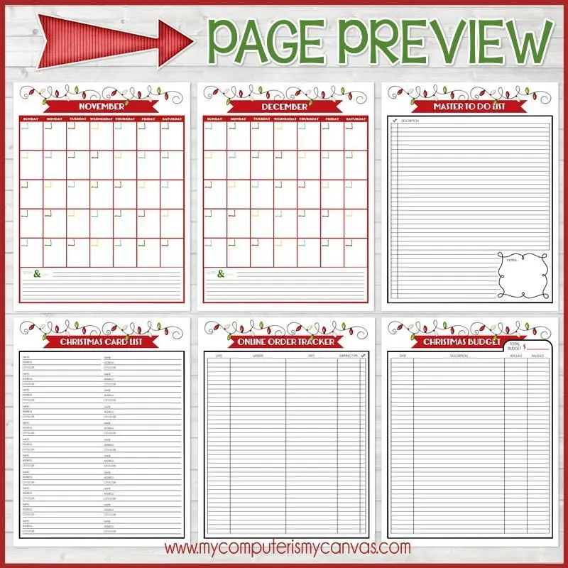 Christmas Planner Kit {FULL SIZE; UNDATED} PRINTABLE