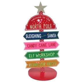 Festive Multicolor Christmas Table Display Sign (34cm)