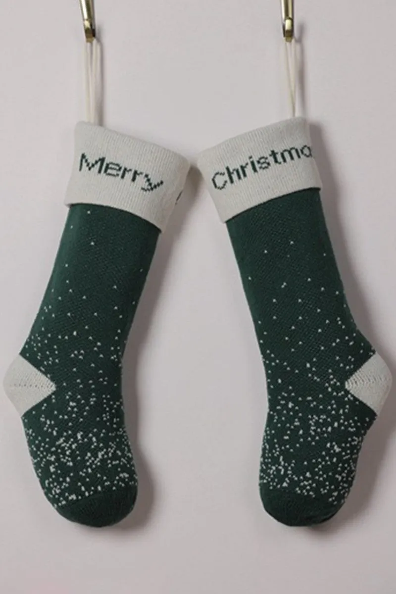 CHRISTMAS SOCKS WITH LETTERS AND SNOWFLAKES