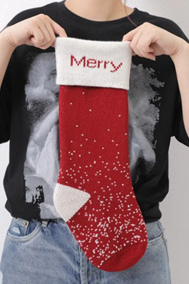 CHRISTMAS SOCKS WITH LETTERS AND SNOWFLAKES