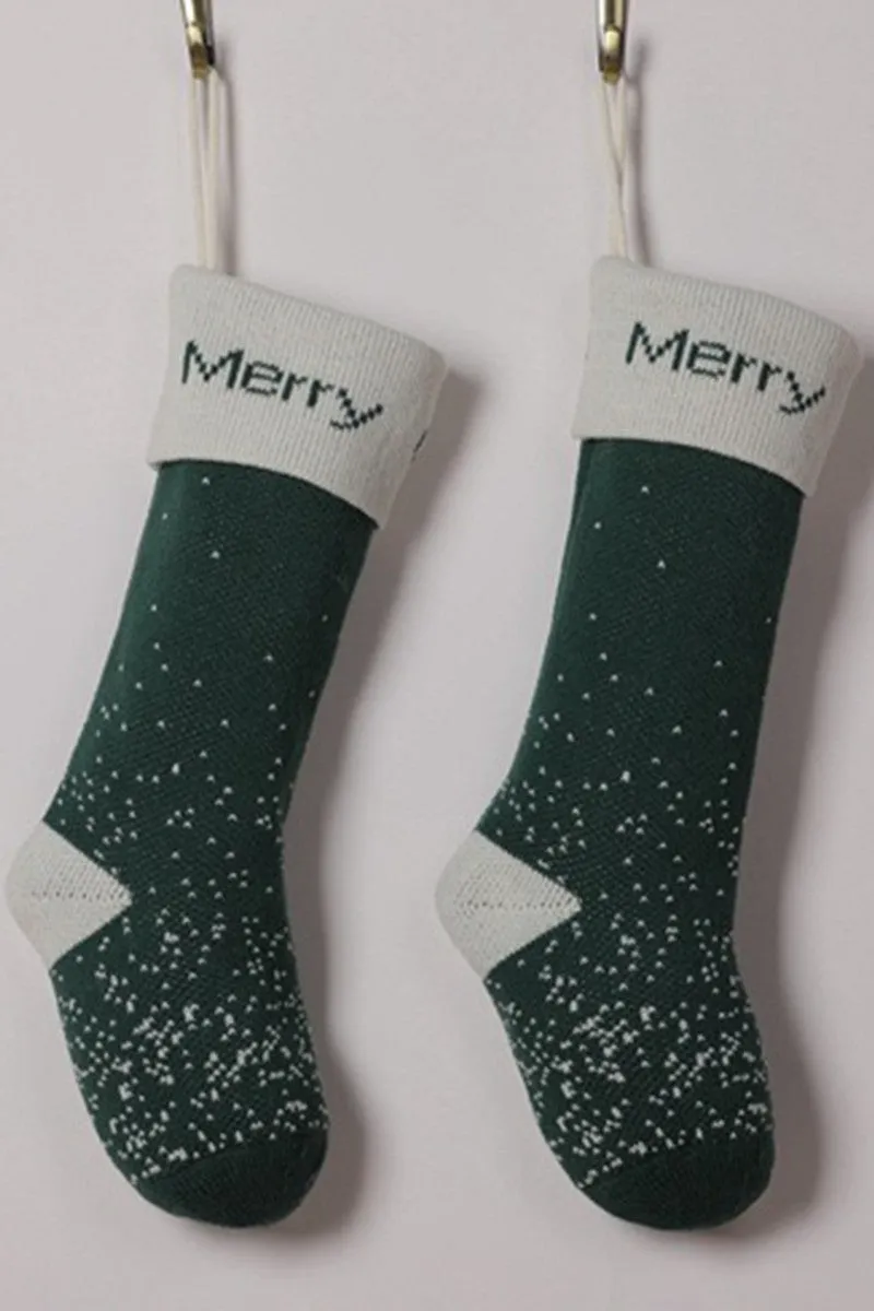 CHRISTMAS SOCKS WITH LETTERS AND SNOWFLAKES