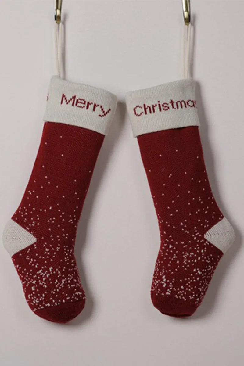 CHRISTMAS SOCKS WITH LETTERS AND SNOWFLAKES