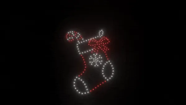 Christmas stocking animation - 200 drones