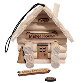 Christmas Tree Log Cabin Ornament - DIY Kit