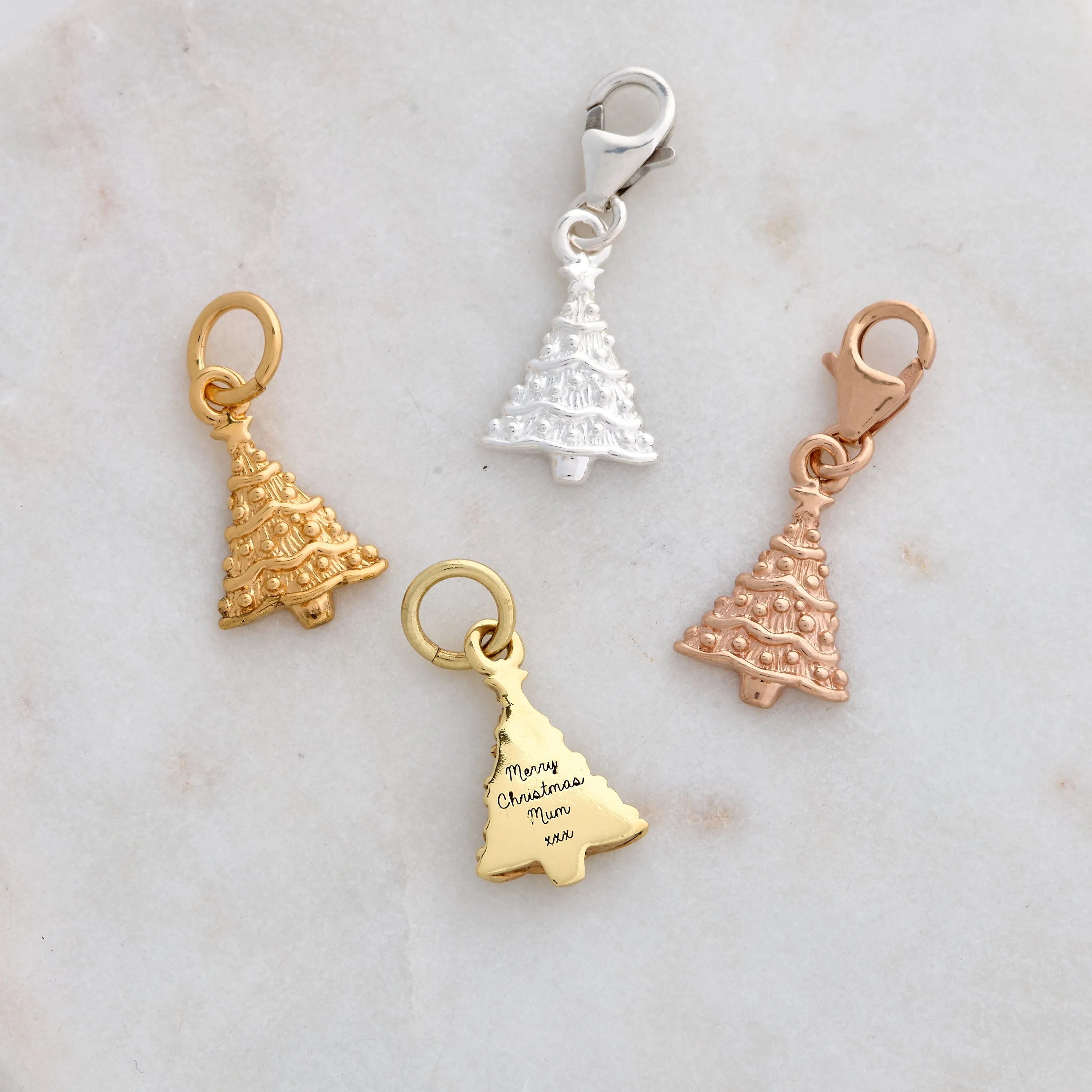 Christmas Tree Silver Charm