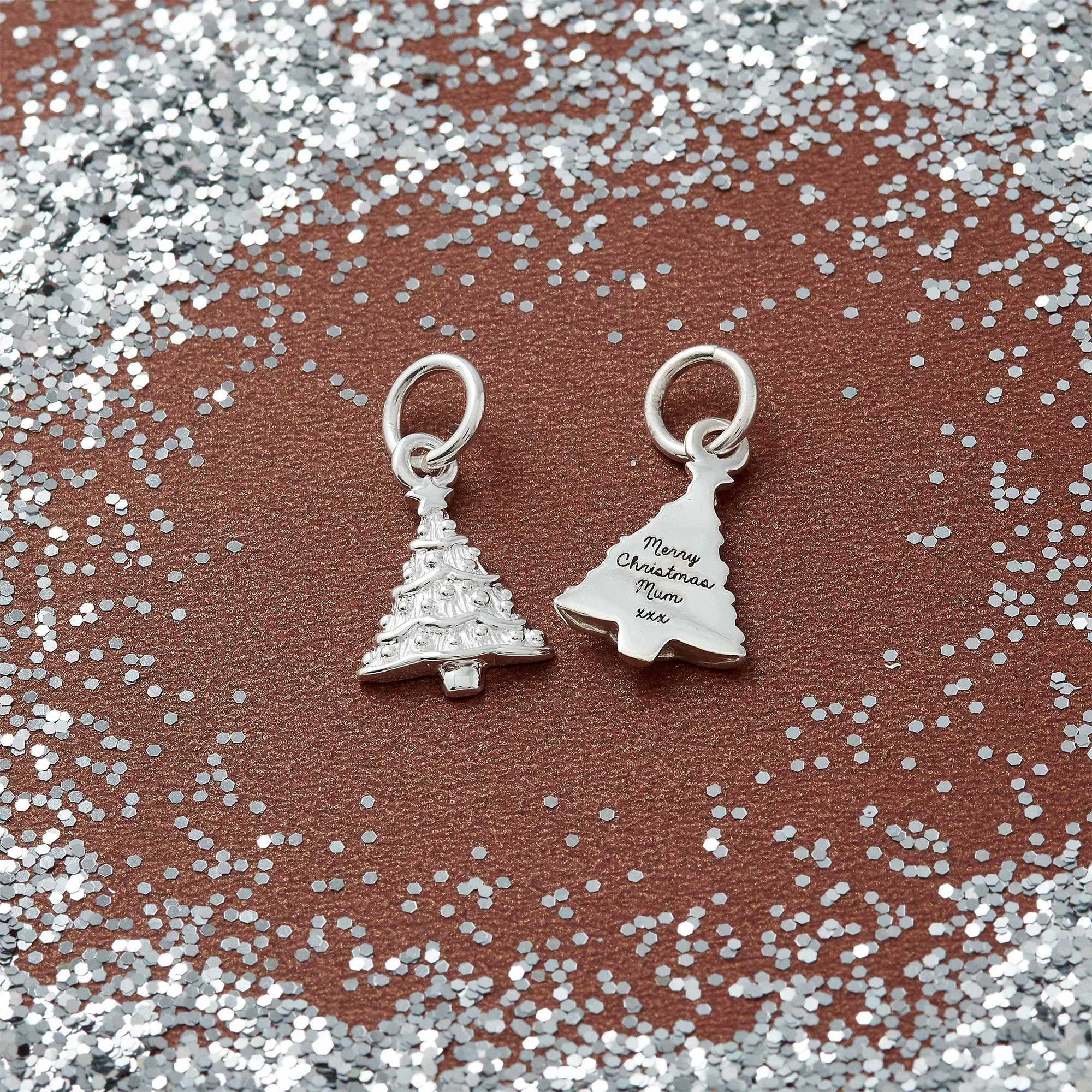 Christmas Tree Silver Charm