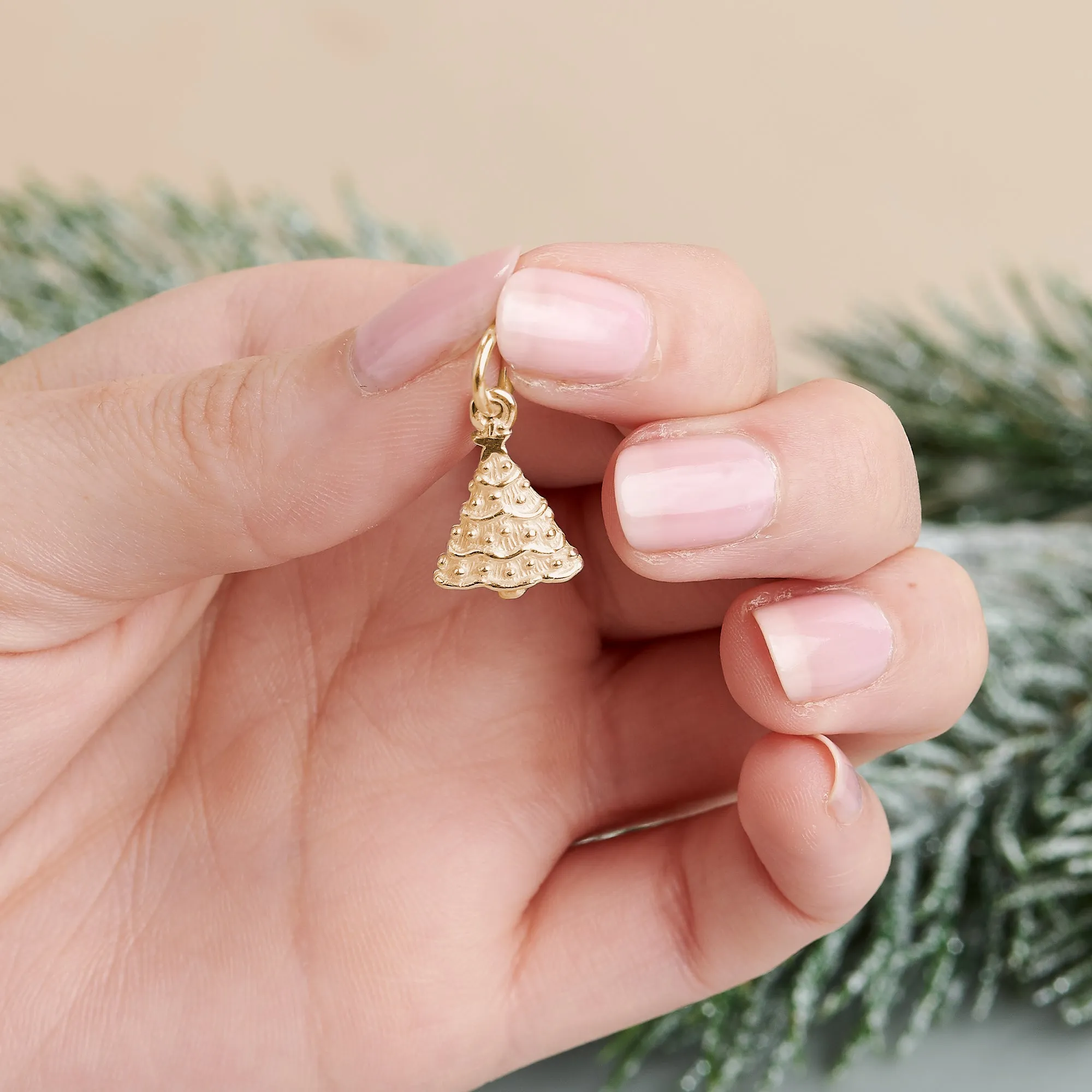 Christmas Tree Silver Charm