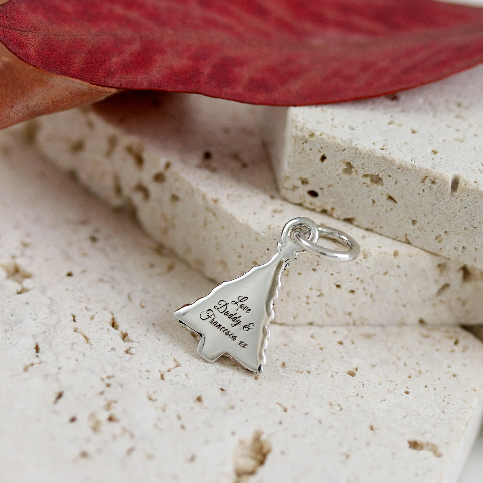 Christmas Tree Silver Charm