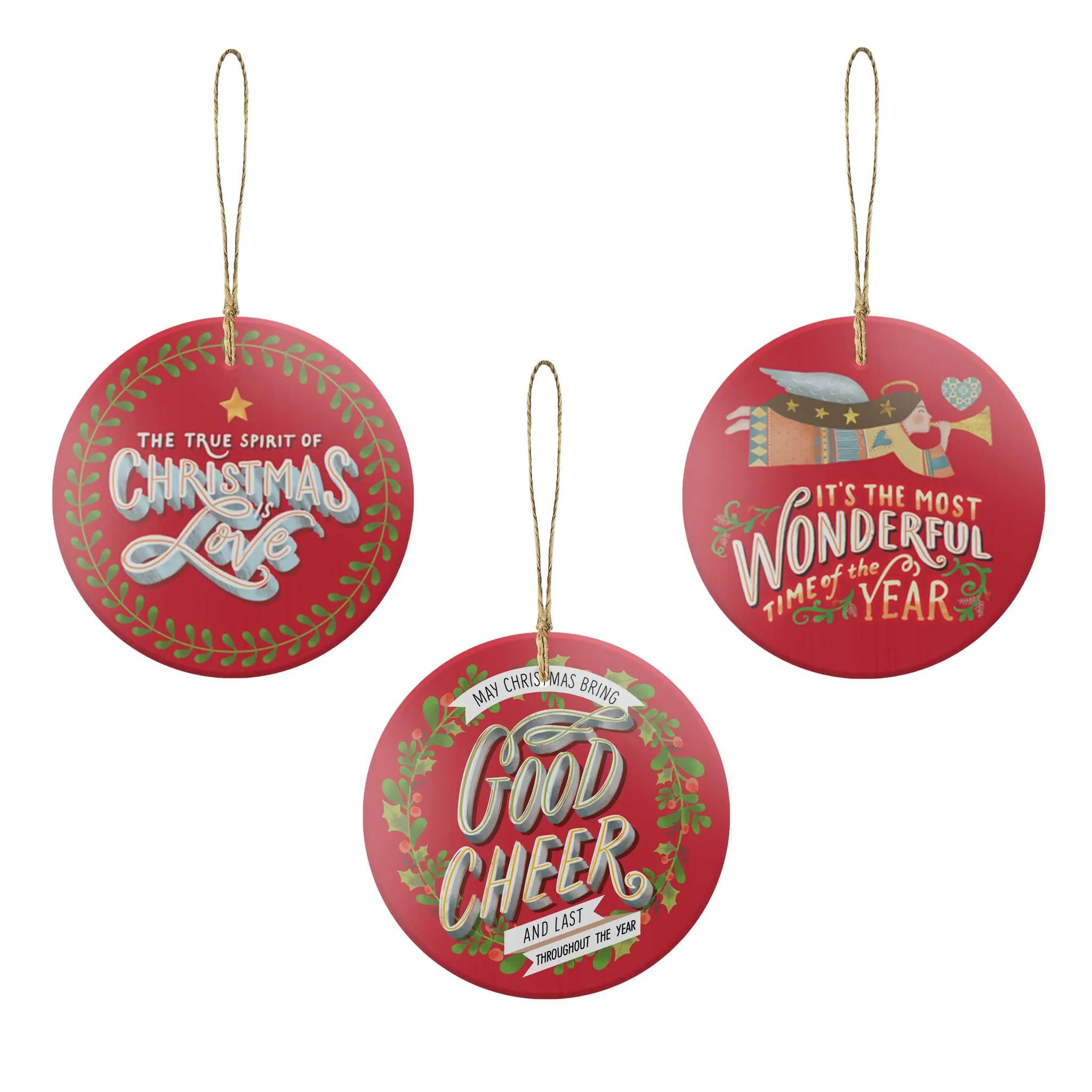 Christmas Words Ornaments