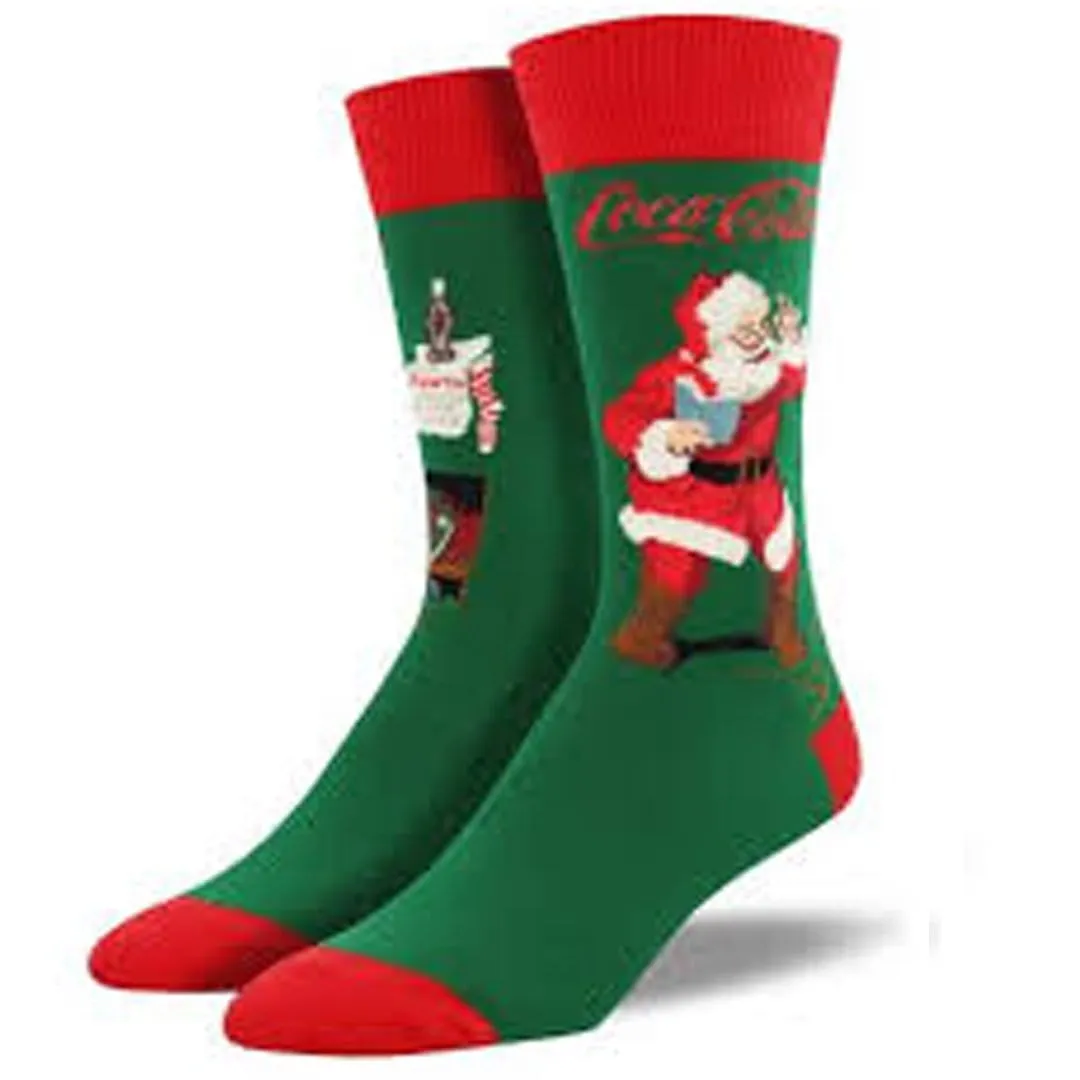 Classic Coke Santa Men’s Crew Sock