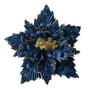 Clip On Poinsettia Peacock Gold 27cm