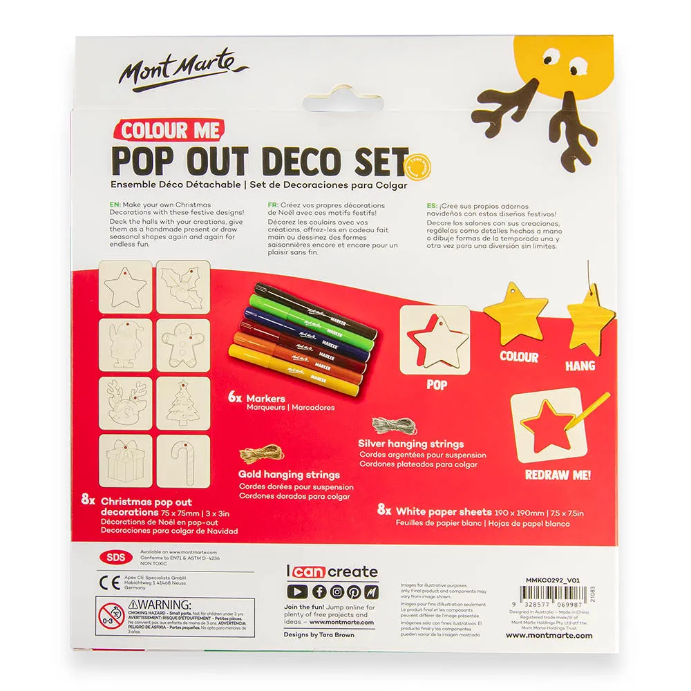 Colour Me Pop Out Deco Set 22pc - Christmas