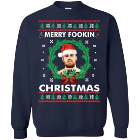 Conor Mcgregor Christmas Sweater, Shirt: Merry Fookin Xmas