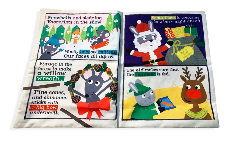 Crinkly Cloth Christmas Shapes Fabric Newspaper