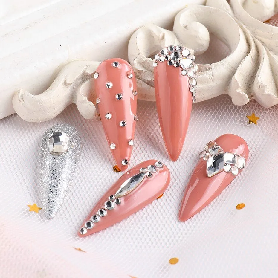 Crystal Mixed Shapes Nail Rhinestones Tray