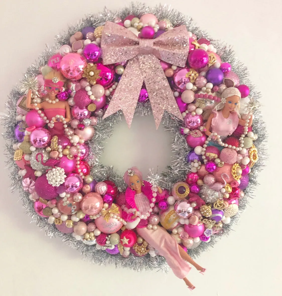 Custom Barbie and Vintage Jewelry Wreath