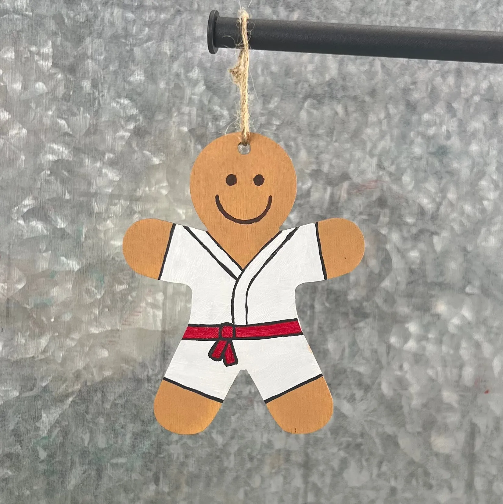 Custom Handcrafted Karate Gingerbread Ornament - Personalized Holiday Decoration