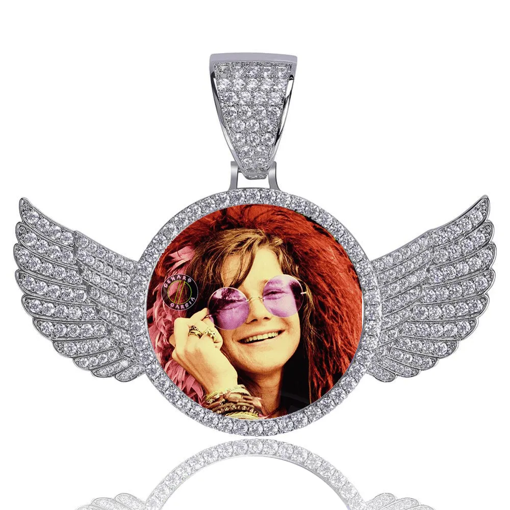 Custom Made Photo Wings Medallions Necklace- Best Christmas Gifts For Girlfriend