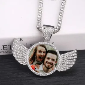 Custom Made Photo Wings Medallions Necklace- Best Christmas Gifts For Girlfriend