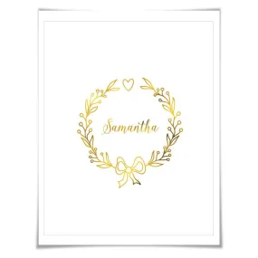 Custom Name Gold Foil Art Print. 7 Foil Colours/3 Sizes. Nursery Personalized Customized Art