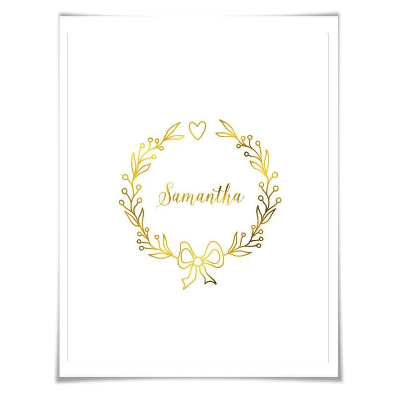 Custom Name Gold Foil Art Print. 7 Foil Colours/3 Sizes. Nursery Personalized Customized Art