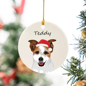 Custom Pet Portrait Ceramic Circle Ornament