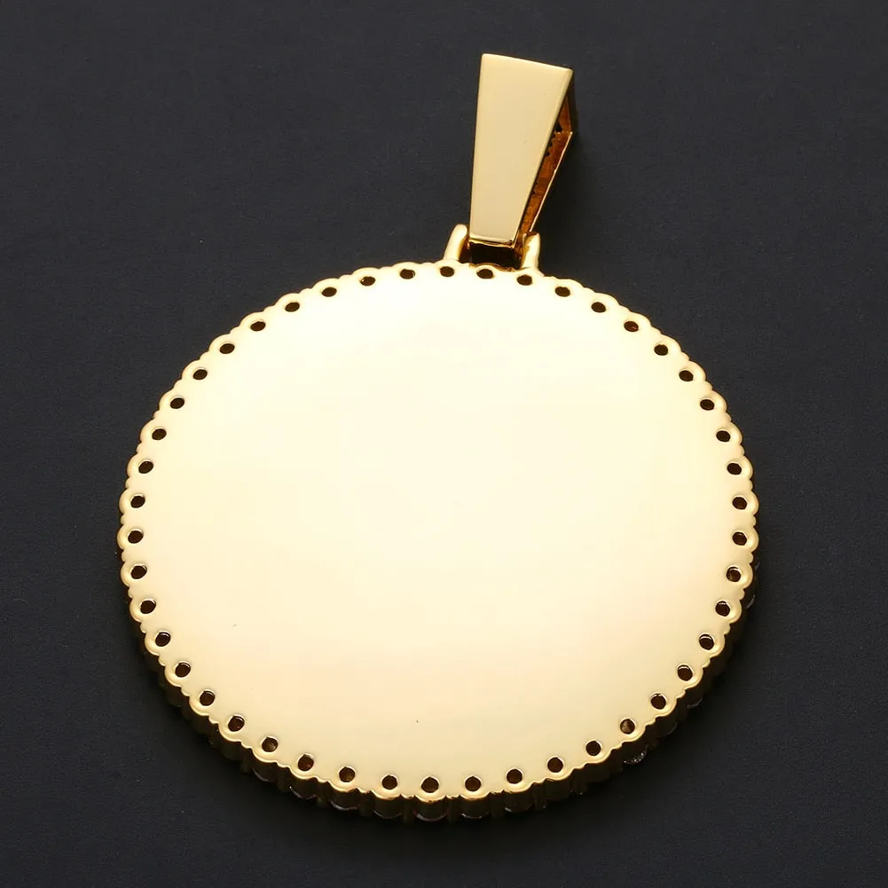 Custom Photo Medallion Necklace- Plating Of Gold Medallion Necklace Christmas Gifts For Dad