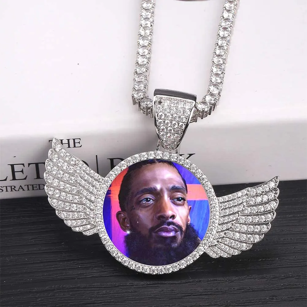 Custom Picture Necklace With Angel Wings- Best Christmas Gifts Idea 2022