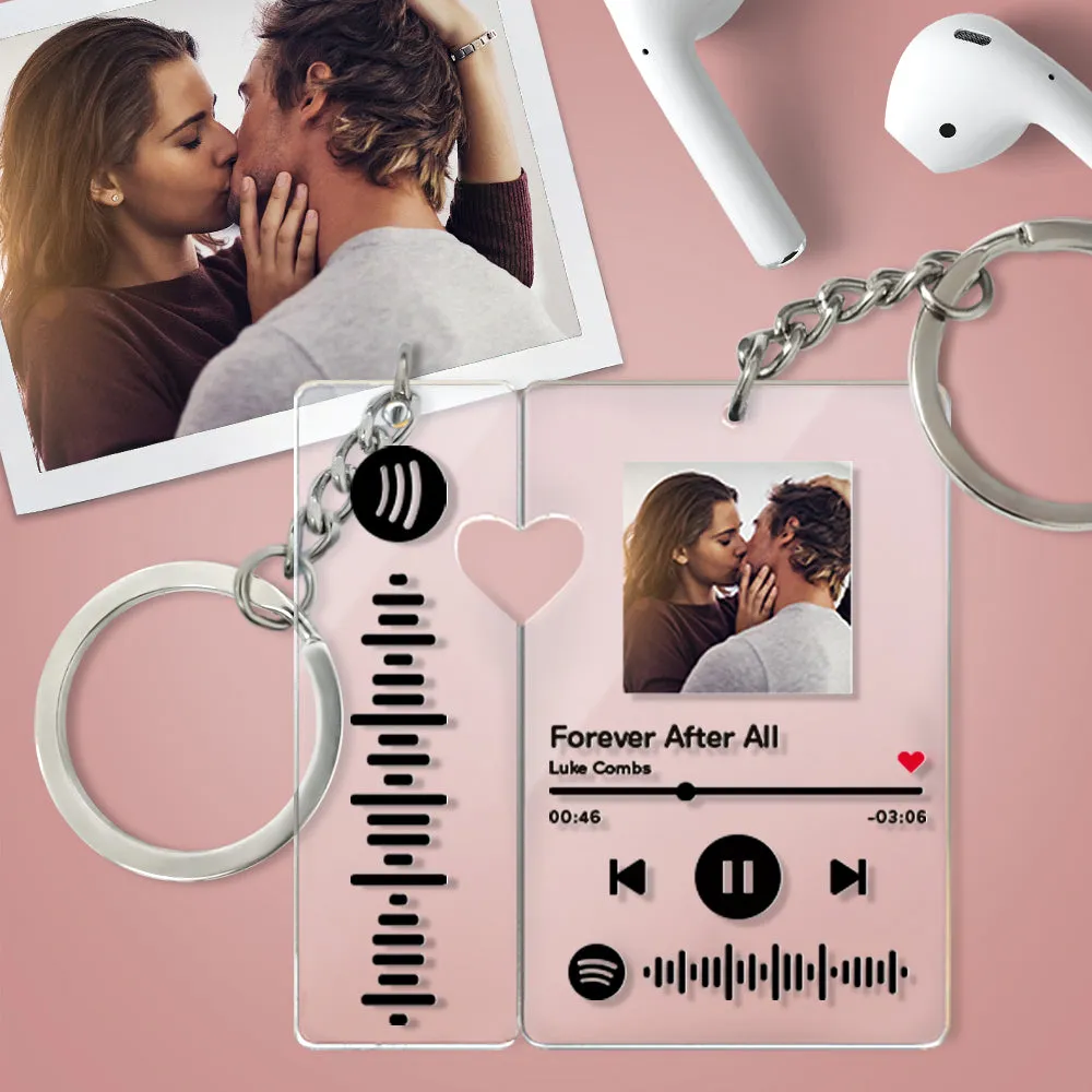 Custom Spotify Keychain With Picture Personalized Scannable Song Code