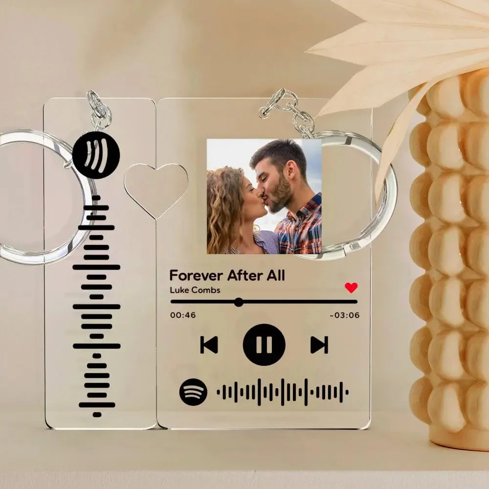 Custom Spotify Keychain With Picture Personalized Scannable Song Code