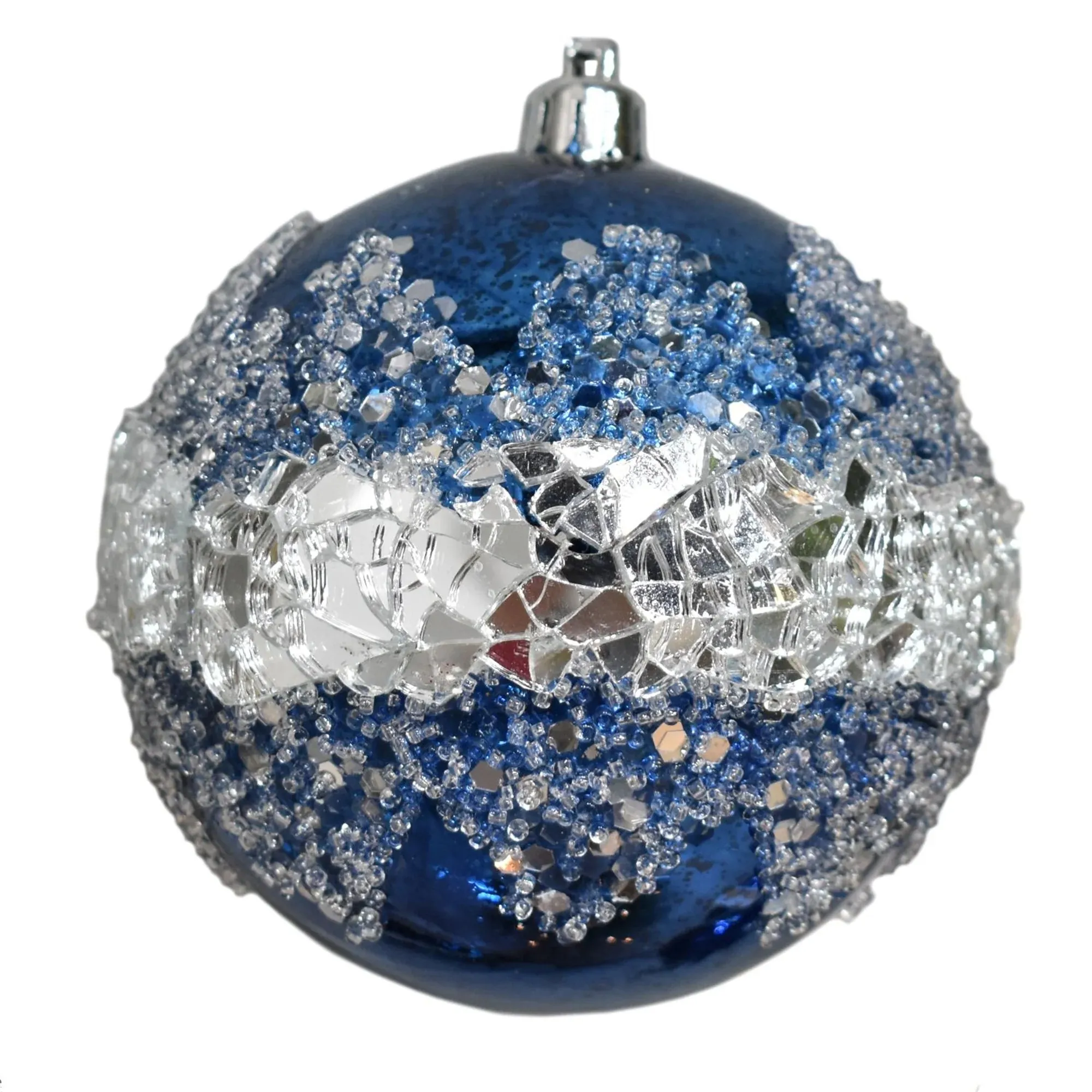 David Christophers 4" Mercury Mirror Ball w/Snow In Classic Blue