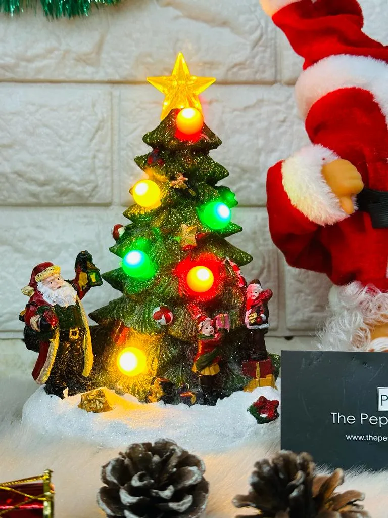 Charming USB-Powered Musical Christmas Tree Decorative Lamp | Size: 21 x 14 x 11 cm | Festive Showpiece for Holiday Decor