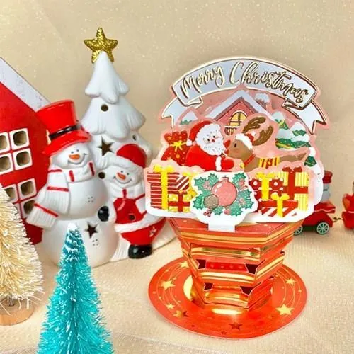 D'Won Merry Christmas Santa Rudolph Pop-up Card