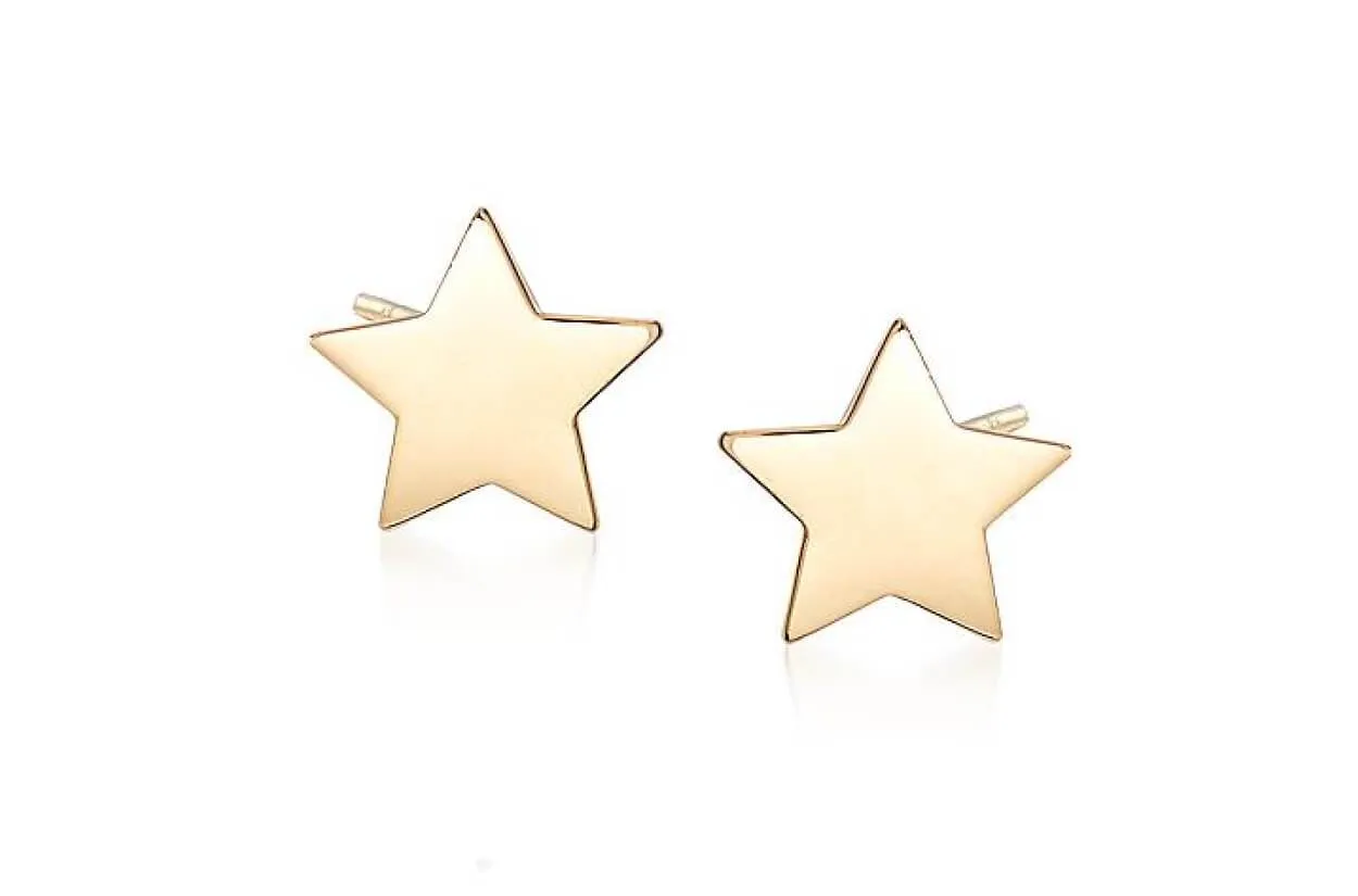 Earrings 14kt Gold Solid Stars Stud