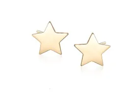 Earrings 14kt Gold Solid Stars Stud