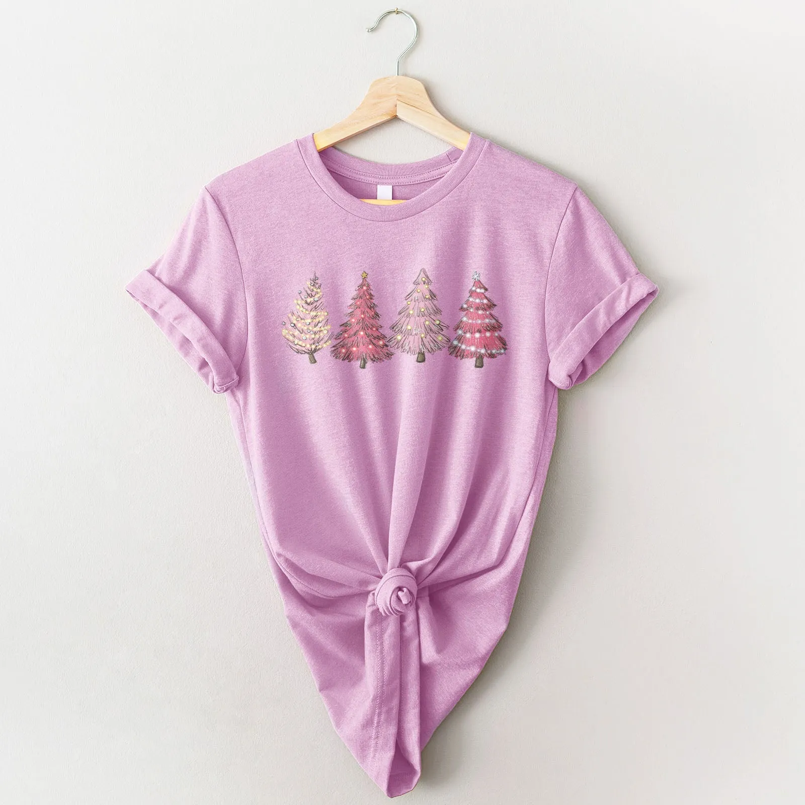 Free Gift - Pink Christmas Trees Tee