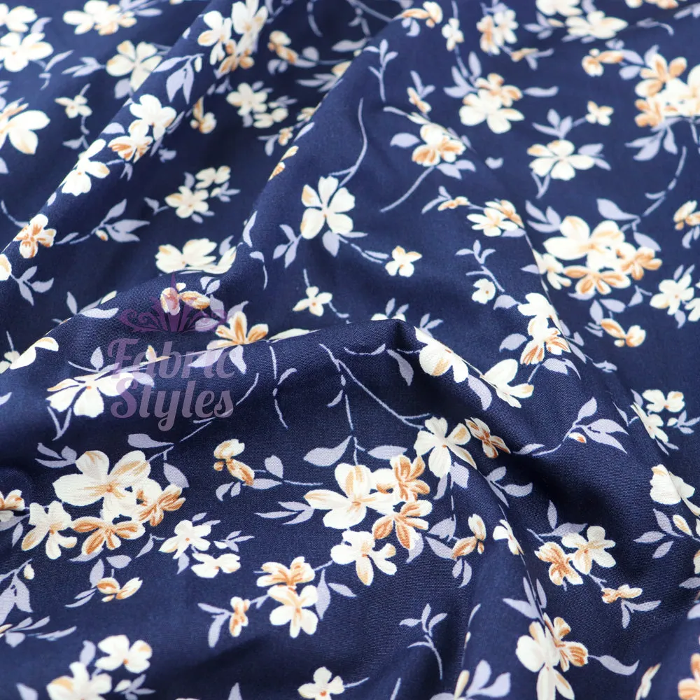 FS979 Navy Floral Polycotton