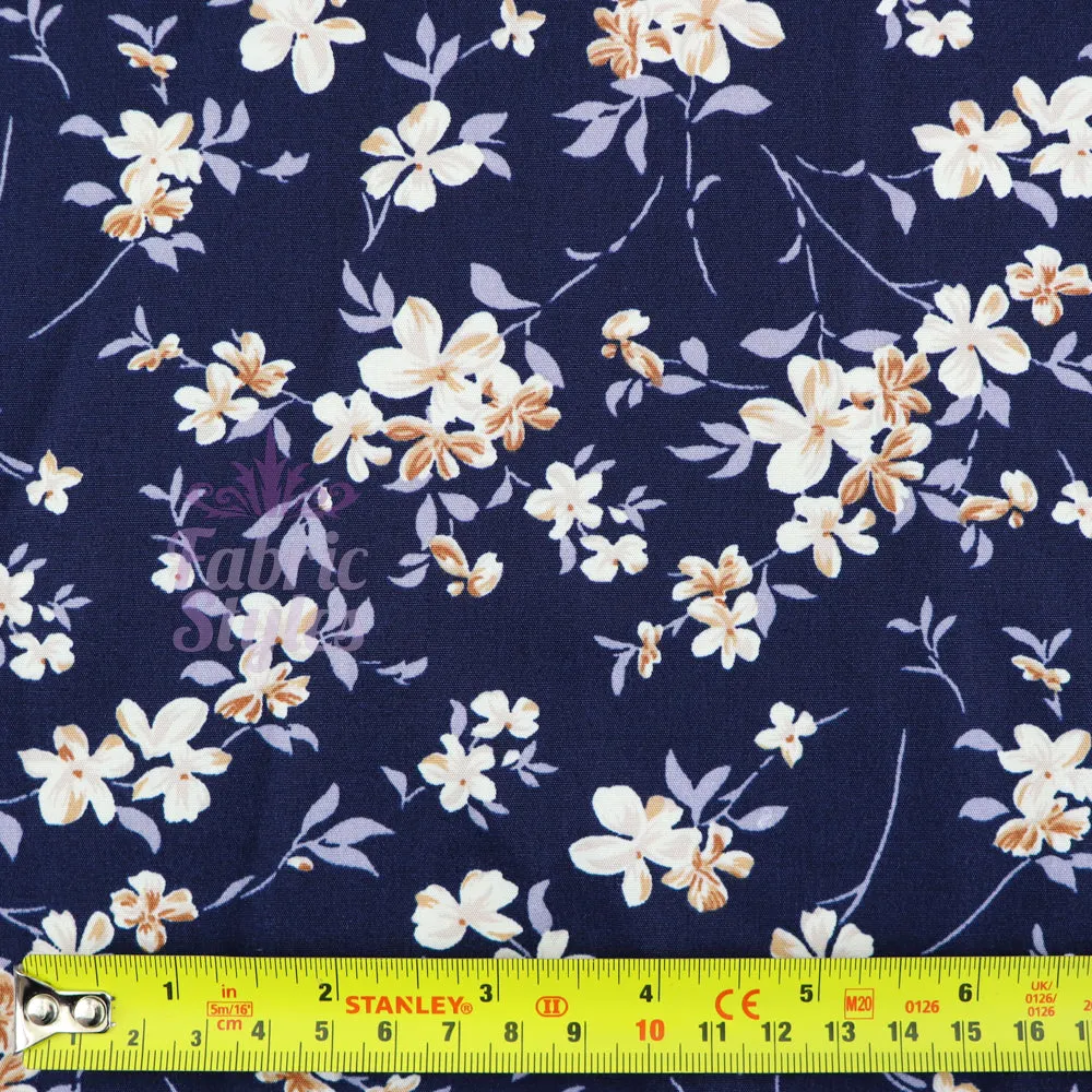 FS979 Navy Floral Polycotton