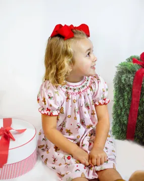 Girl's "Christmas Gingerbread" Bishop Dress