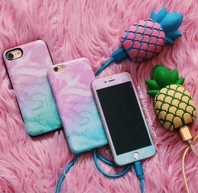 Glass Shield & Phone Case Set - Cotton Candy Marble