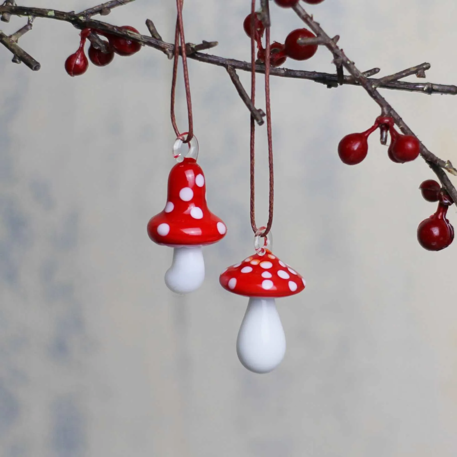 Glass Toadstool Decoration