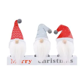 Gnome Merry Christmas Sign (19x3x12.5cm)