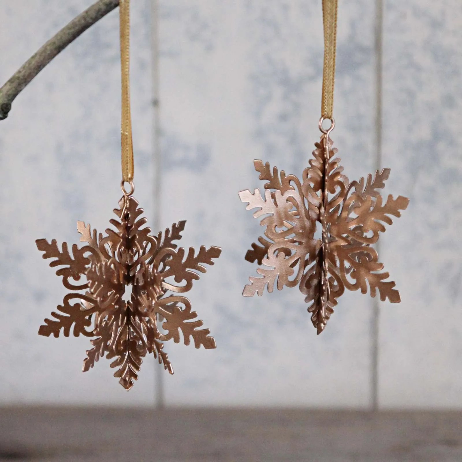 Gold Metal Snowflake Decoration