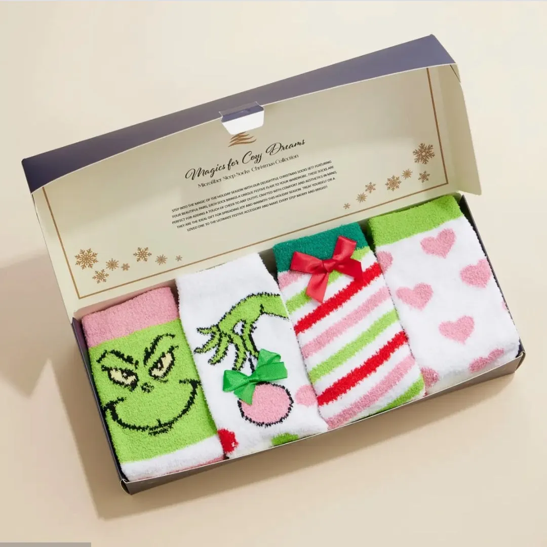 Grinchy Fuzzy Christmas Socks Gift Set Pre-Order