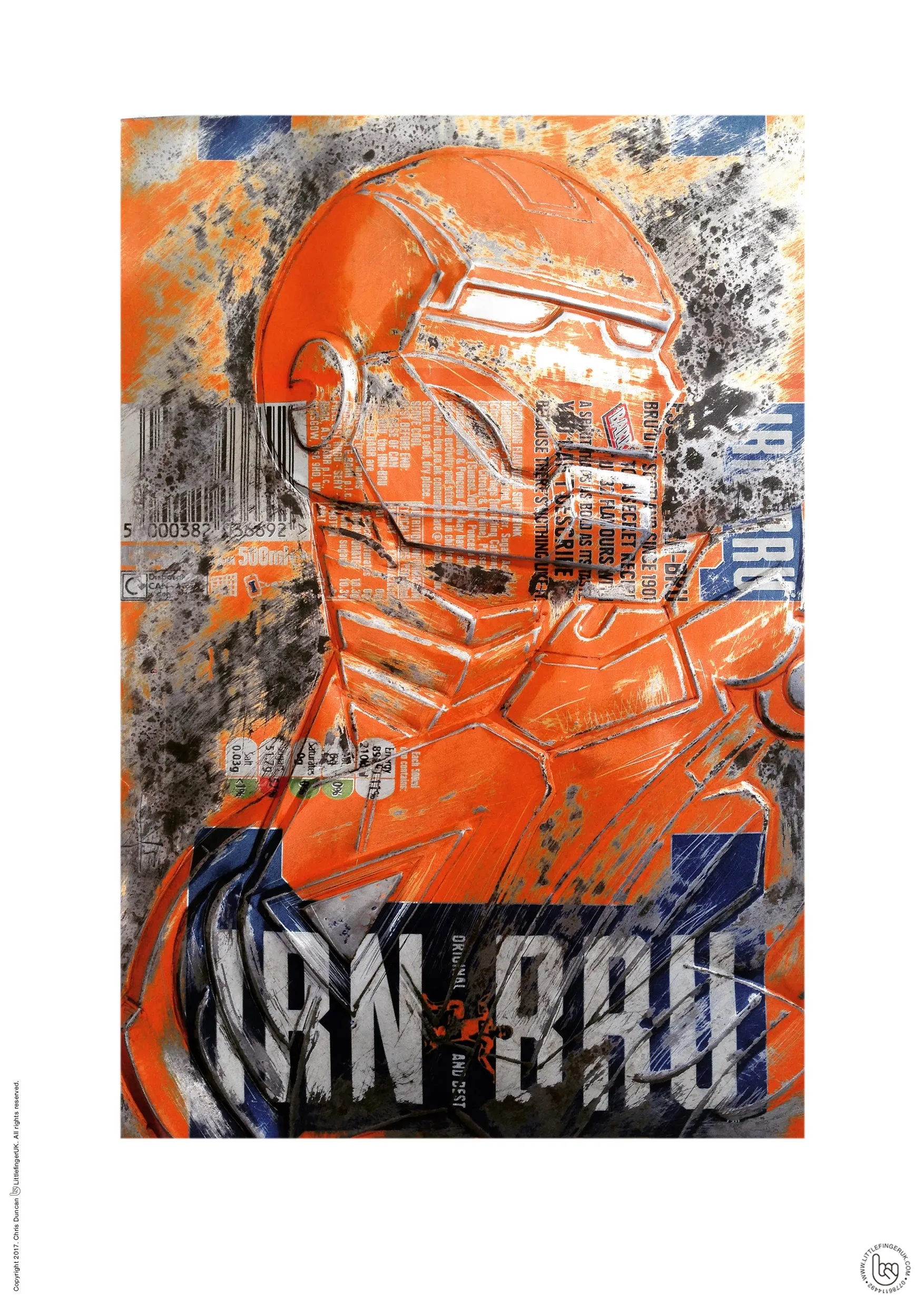 Hand Signed PRINT by Chris Duncan, IRONMAN on Irn Bru Can